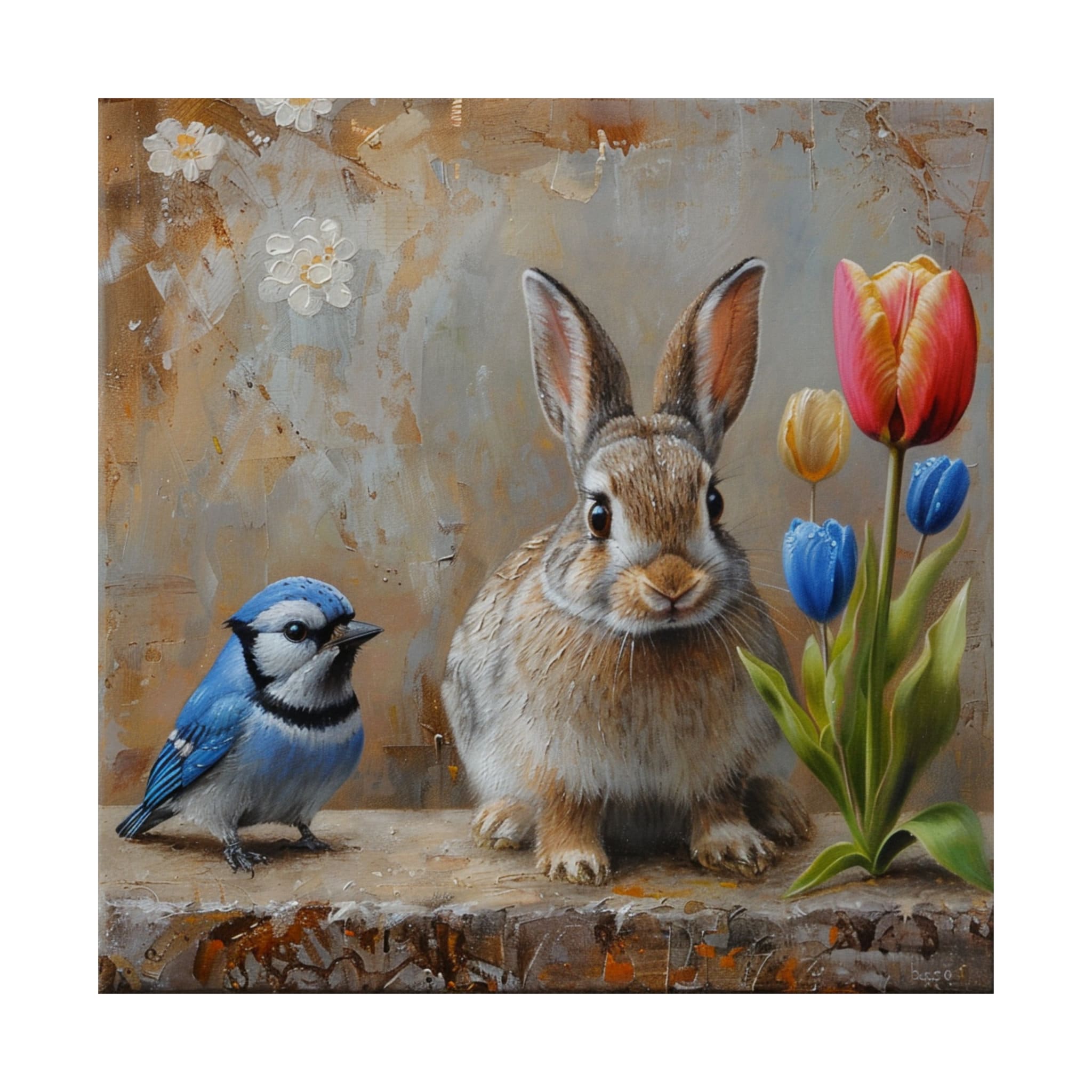 Rabbit and Blue Jay Best Friends Poster // Spring Has Sprung Wall Art ...