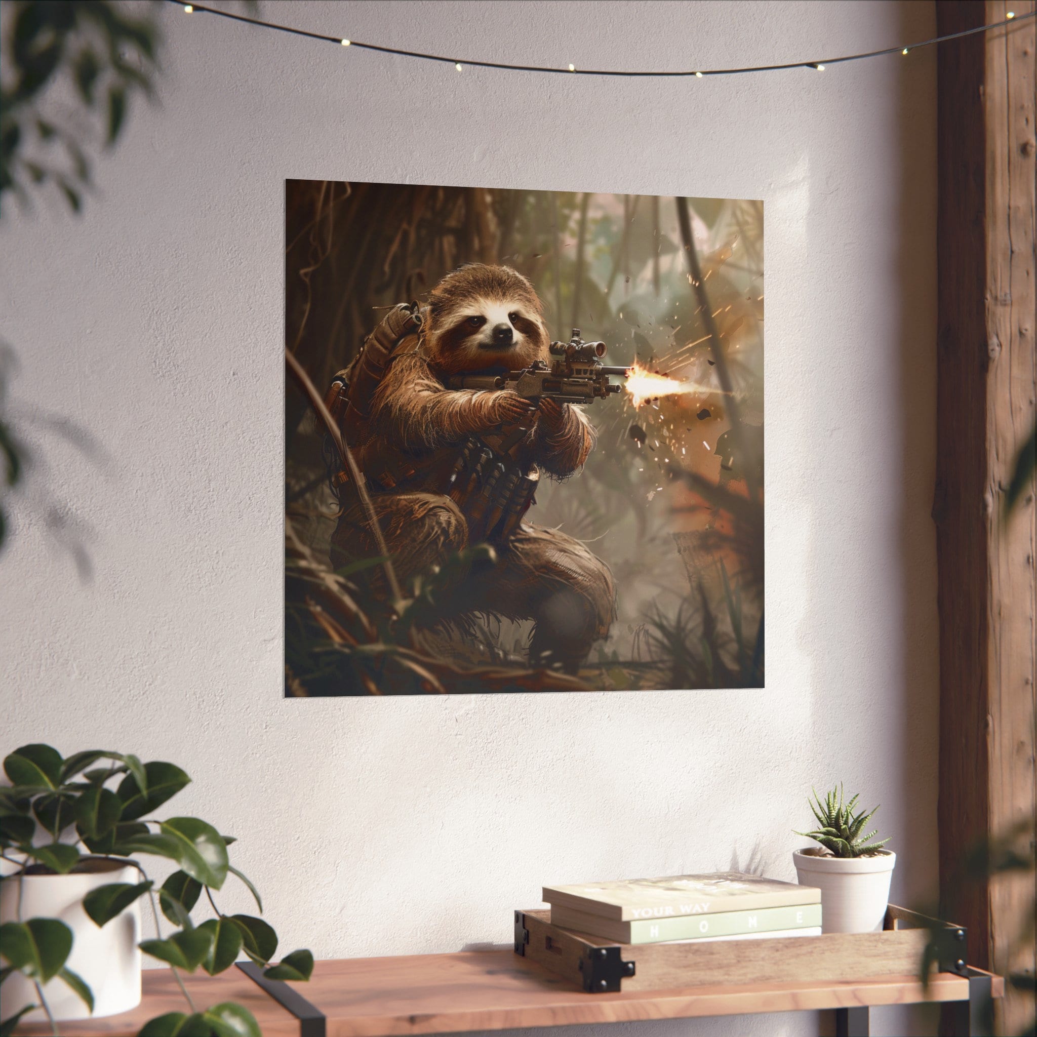 Sloth Abstract Army Sloth Poster // Sloth Lovers Poster // Military Army Lovers Art ...