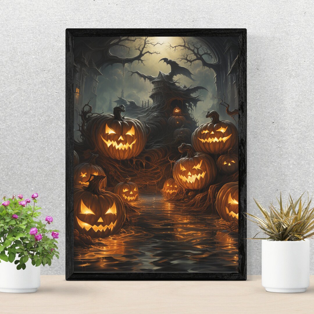 Spooky Jack O' Lantern Poster // Pumpkins of Halloween // Spooky ...
