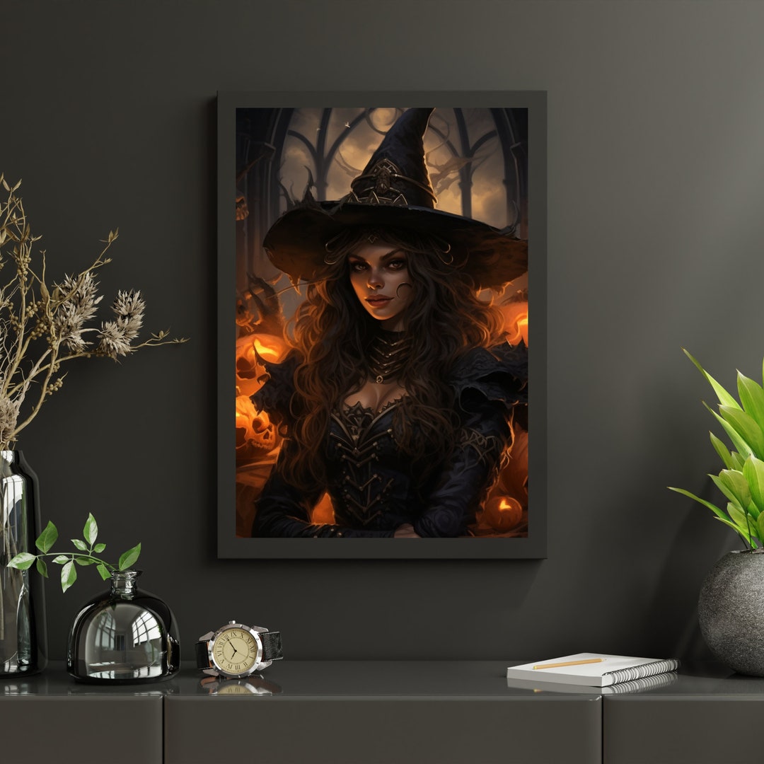 Sexy Witch 6 // Halloween Anime Art // Witch Wall Art // Dark Halloween