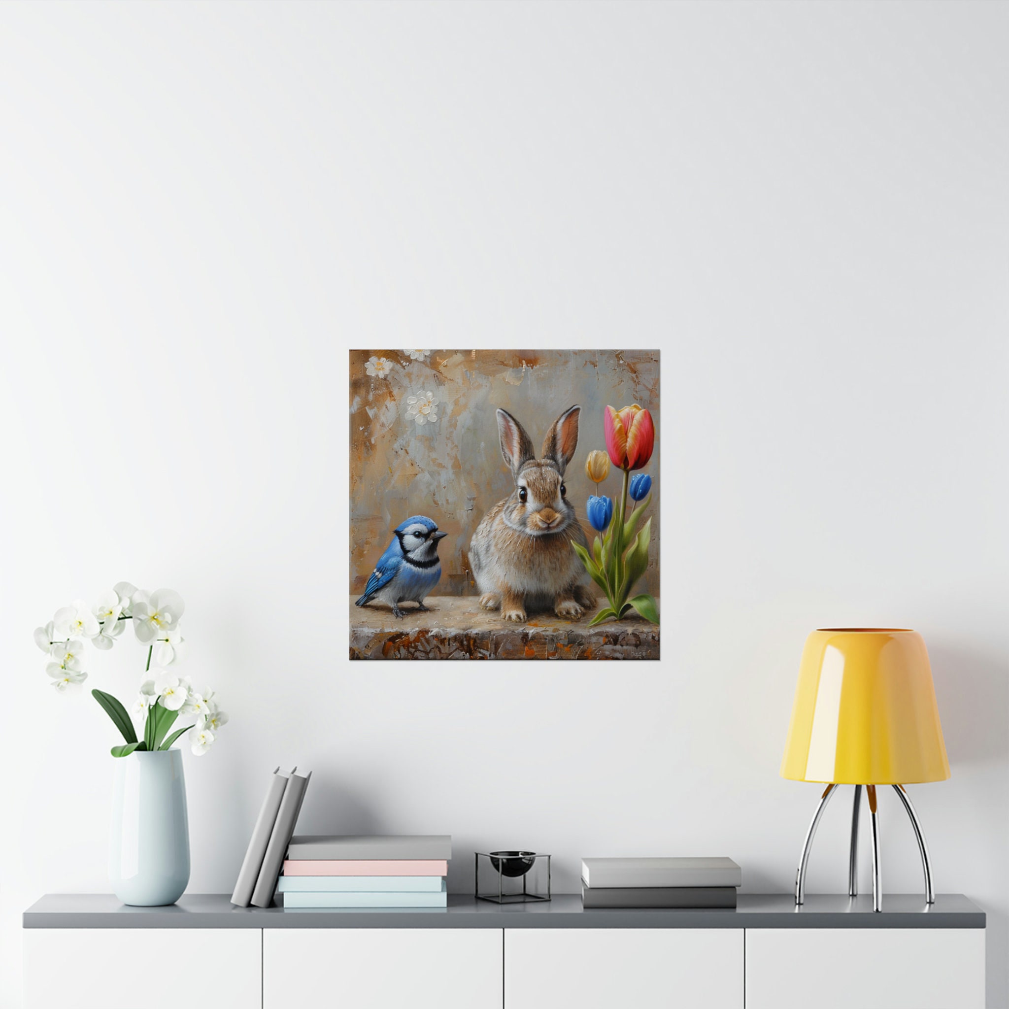 Rabbit and Blue Jay Best Friends Poster // Spring Has Sprung Wall Art ...