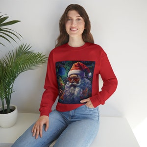 Ugly Christmas Sweater // Trippy Santa // Where My Ho&#39;s At? // Psychedelic Santa Sweatshirt // Crewneck Sweatshirt // Comfy Unisex Crewneck