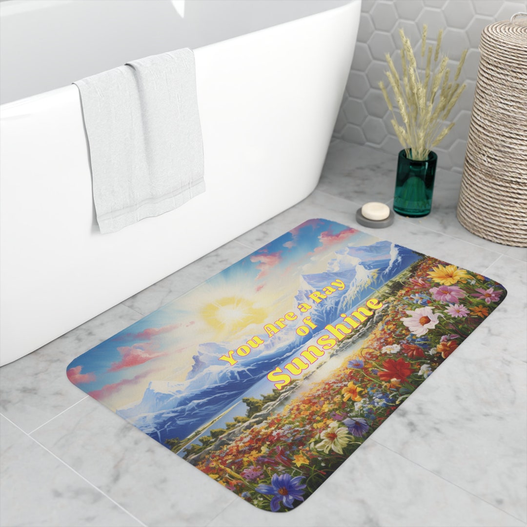 You Are a Ray of Sunshine // Sun Landscape Bath Mat // Motivational