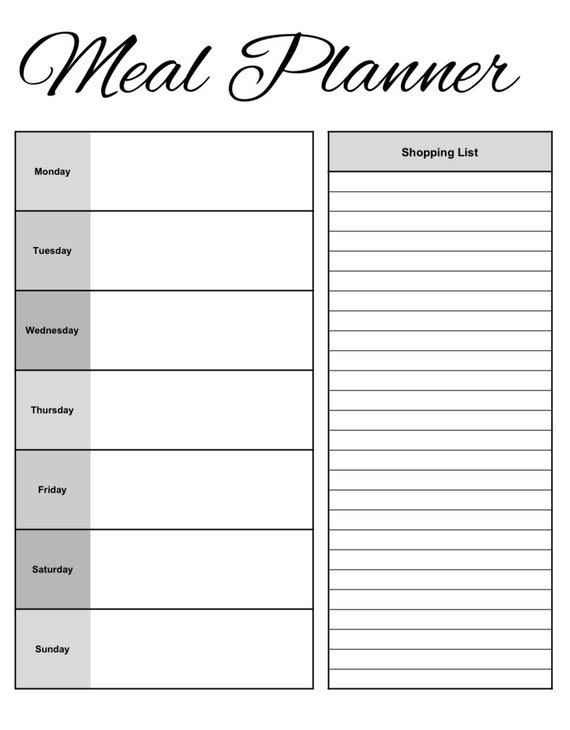 Meal Planner | Etsy