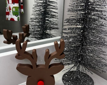 Rudolph Reindeer Head - Desk Topper Holiday Decor