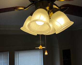 Ceiling Fan Pull Chain Set - Light & Fan Icons - 3D Printed Chain Extensions - Home Decor - Easy Identification - Universal Fit *NO CHAINS*