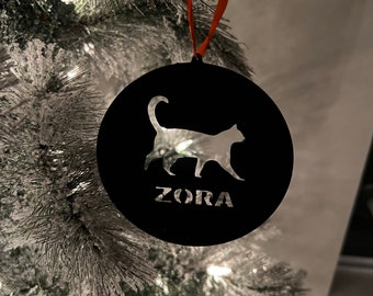 Purrsonalized 3D-Printed Cat Name Ornament – Customizable Kitty Keepsake