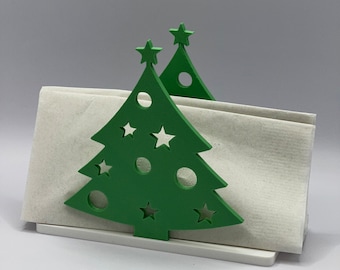 Festive Christmas Tree Napkin Holder - Holiday Table Decor