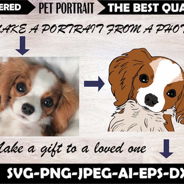 Custom Pet Portrait Dog Svg From Photo, My Dog Svg, Personalized Pet Portrait Svg, Pet Lover's Gift Svg, Painting From Photo,Portrait Svg