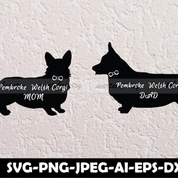 Pembroke Welsh Corgi #2 Svg, Pembroke Welsh Corgi Layered Svg For Cricut, Silhouette, Pembroke Welsh Mom-Dad Svg, Pembroke Welsh Lover Dxf