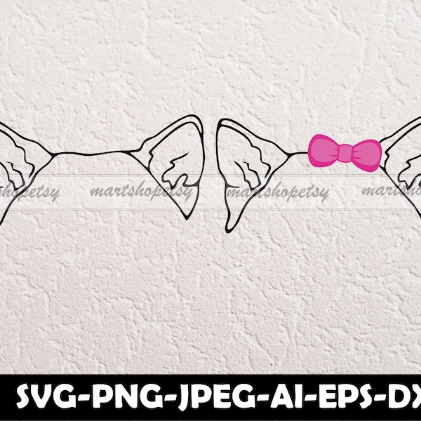 Akita Inu Ears Outline Svg, Tatoo Designs Svg, Mr-Mrs Dog Ears Svg, Akita Inu Ears Svg For Cricut, Akita Inu Ears Svg With Bandana Vector