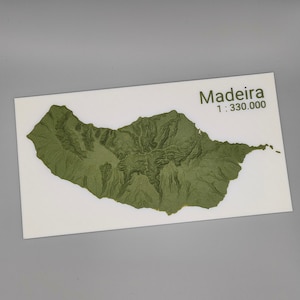 Relief de carte modèle 3D de Madère - Décoration