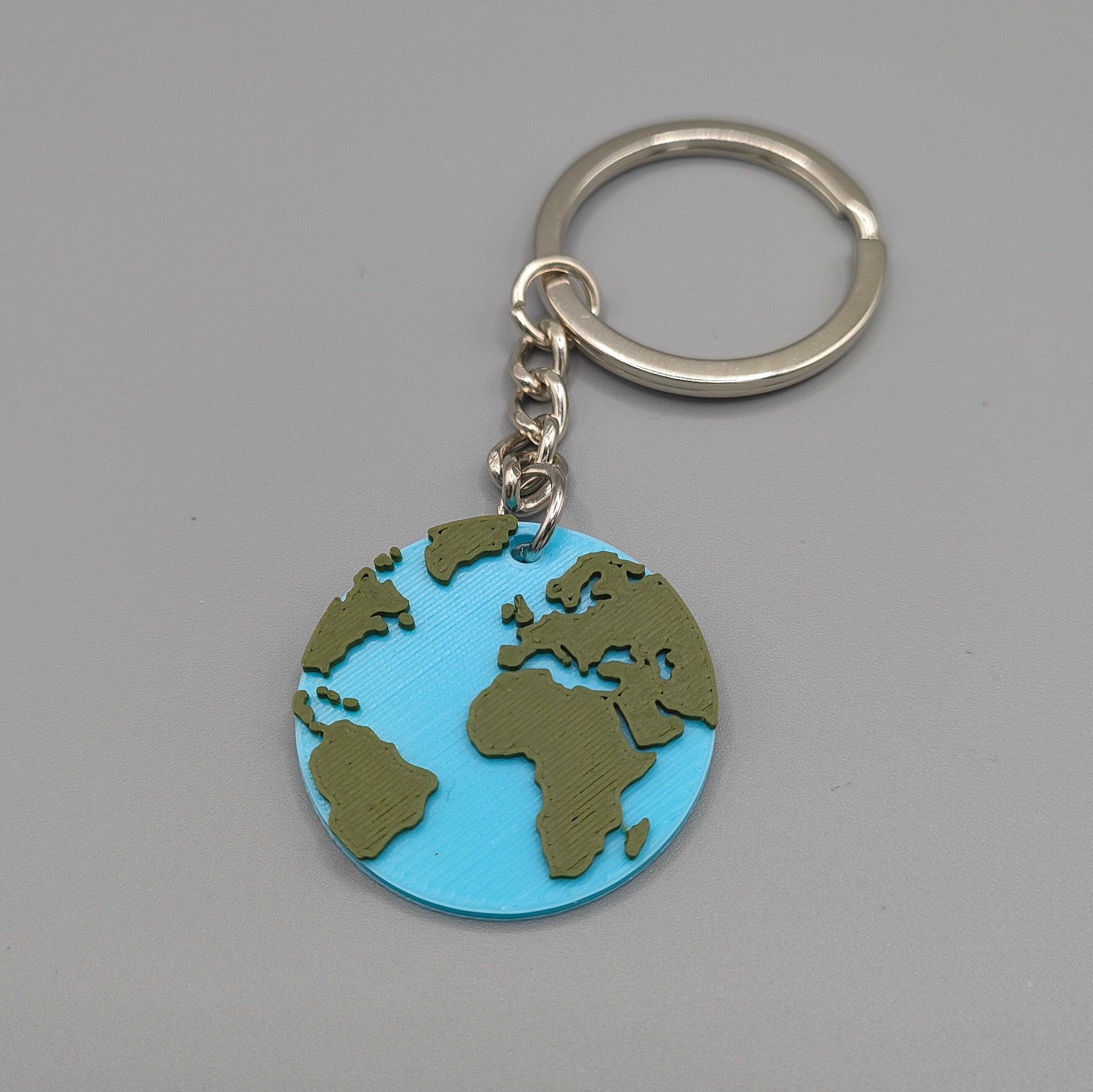 Vintage World Map Globe Keychain - Earth Pendant Key Fob, Antique Style Key Ring (Map 14, Size 1) - View #7