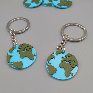 Erde Weltkarte Schlüsselanhänger Plakette Anhänger 3D Druck