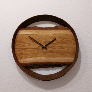 Wanduhr Eiche im Fassring