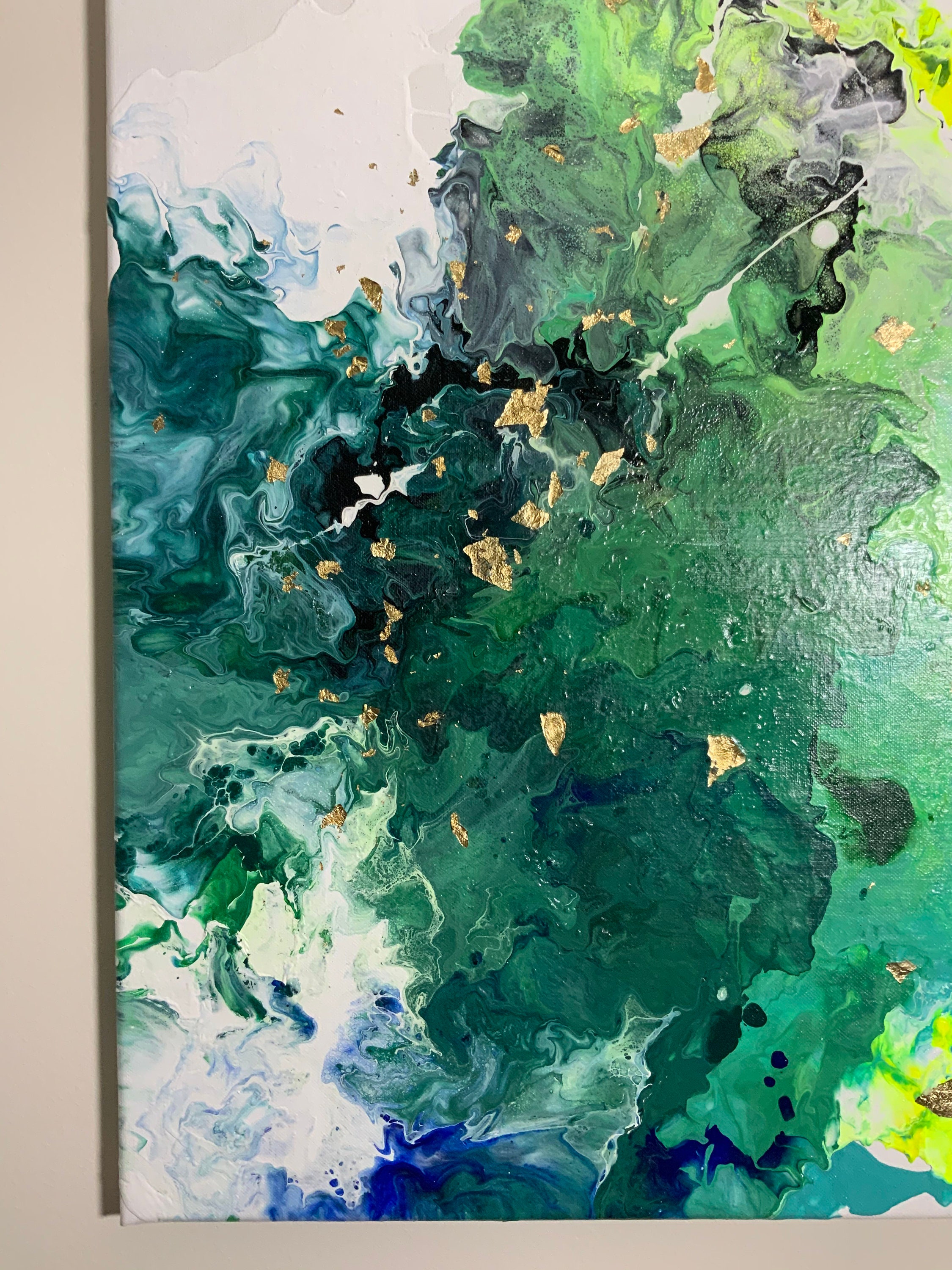 Abstract Seafoam Green Acrylic Pour Fluid Art Painting Etsy UK