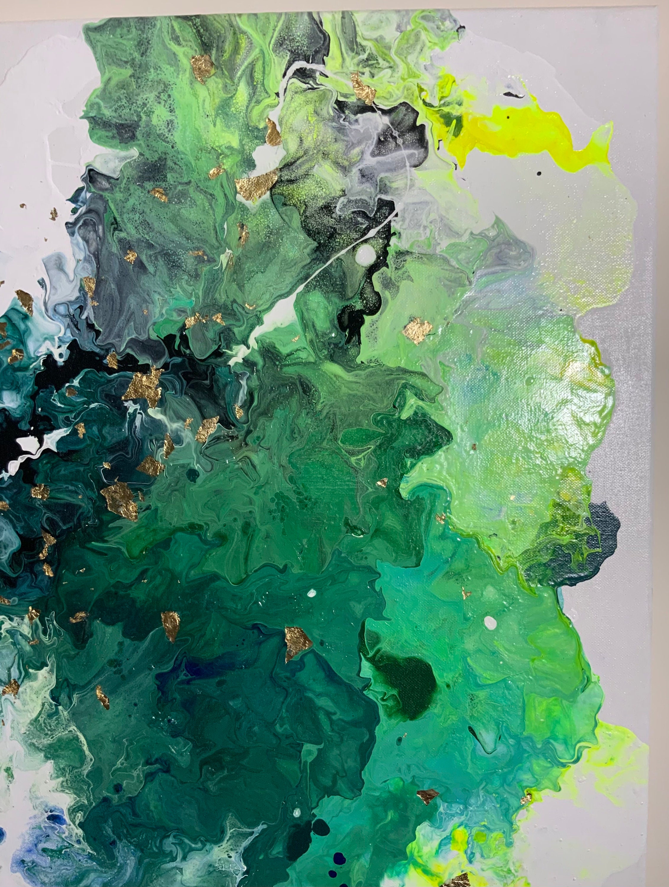 Abstract Seafoam Green Acrylic Pour Fluid Art Painting Etsy UK