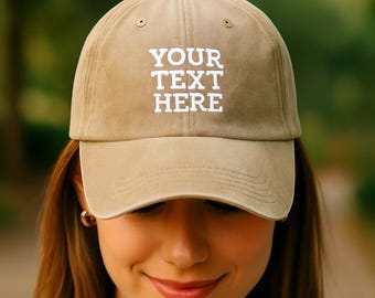 Custom Embroidered Baseball Cap, Personalized Text Vintage Wash Hat