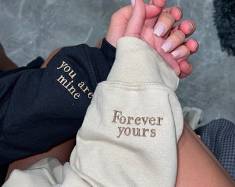 custom embroidered matching couple hoodies, girlfriend boyfriend anniversary gift, partner hoodies, embroidered sweatshirt, valentines gift