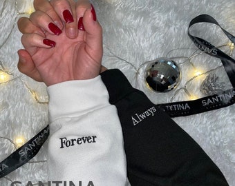 Matching Embroidered Couple Sweatshirt Set, Forever Always Gift
