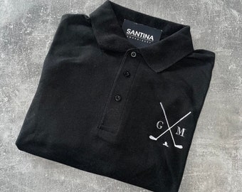 Individuell besticktes Golf-Poloshirt, personalisierte Initialen, Golfergeschenk