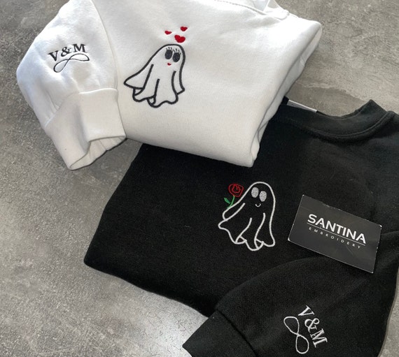 Custom Embroidered Cute Sheet Ghost Halloween Sweatshirt Soulmates Matching Sweater Hoodie Bf Gf Couples Halloween Spooky Season Outfit. Etsy Canada