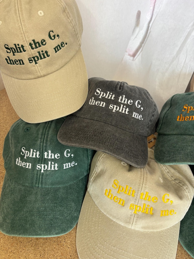 Embroidered Guinness Cap, Funny Irish Slogan Hat, St. Patrick's Day Accessory split the g image 4