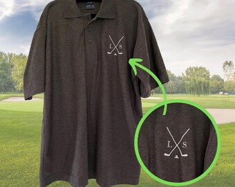Benutzerdefinierte GOLF gestickte Poloshirts für Männer, Golf Slogan Polo, Initialen Monogramm Poloshirt, personalisiert Ihr Text T-Shirt Golfgeschenk