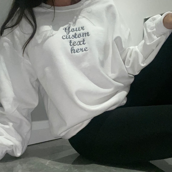 slogan embroidered jumper