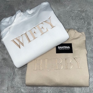 bestickte Hochzeits-Sweatshirt oder Hoodies, Hochzeit Frühstück Outfit, Flitterwochen Hoodie, Hochzeitstag oder Jahrestag