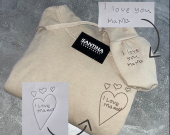 Custom Handwriting Embroidered Sweatshirt, Personalized Keepsake Gift