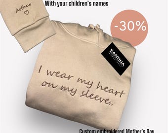 embroidered personalised Mother’s Day sweatshirt hoodie, gift for mum, mama mother mom crewneck, custom hoodie, gift for her from children
