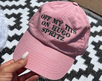 Embroidered Hugo Spritz Slogan Cap, Custom Cocktail Hat