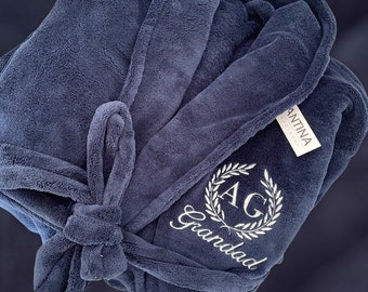 Personalised embroidered custom bath robe initials monogrammed unisex soft luxury dressing gown uk personalised dressing gown all sizes gift