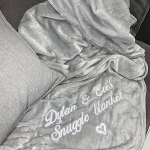 Personalised embroidered blanket throw with personal message.home gift valentines, Thoughtful gift for Mum Nan dad, gift ideas special day