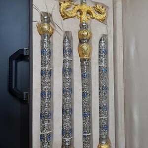 Bishop Stick, handmade Silver Gold Plated bishops staff, bishop gift, crosier. image 2