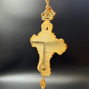 Handmade Byzantine Pectoral Cross with Zircon Stones image 2