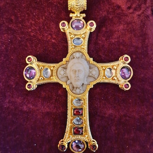 Pectoral Cross, Byzantine Cross, Orthothox Cross, Catholic Cross, Priest Cross, Bishop Cross, Christian Orthothox gift, Gold Cross