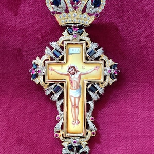 Pectoral Cross, Byzantine Cross, Orthothox Cross, Catholic Cross, Priest Cross, Bishop Cross, Christian Orthothox gift, Gold Cross