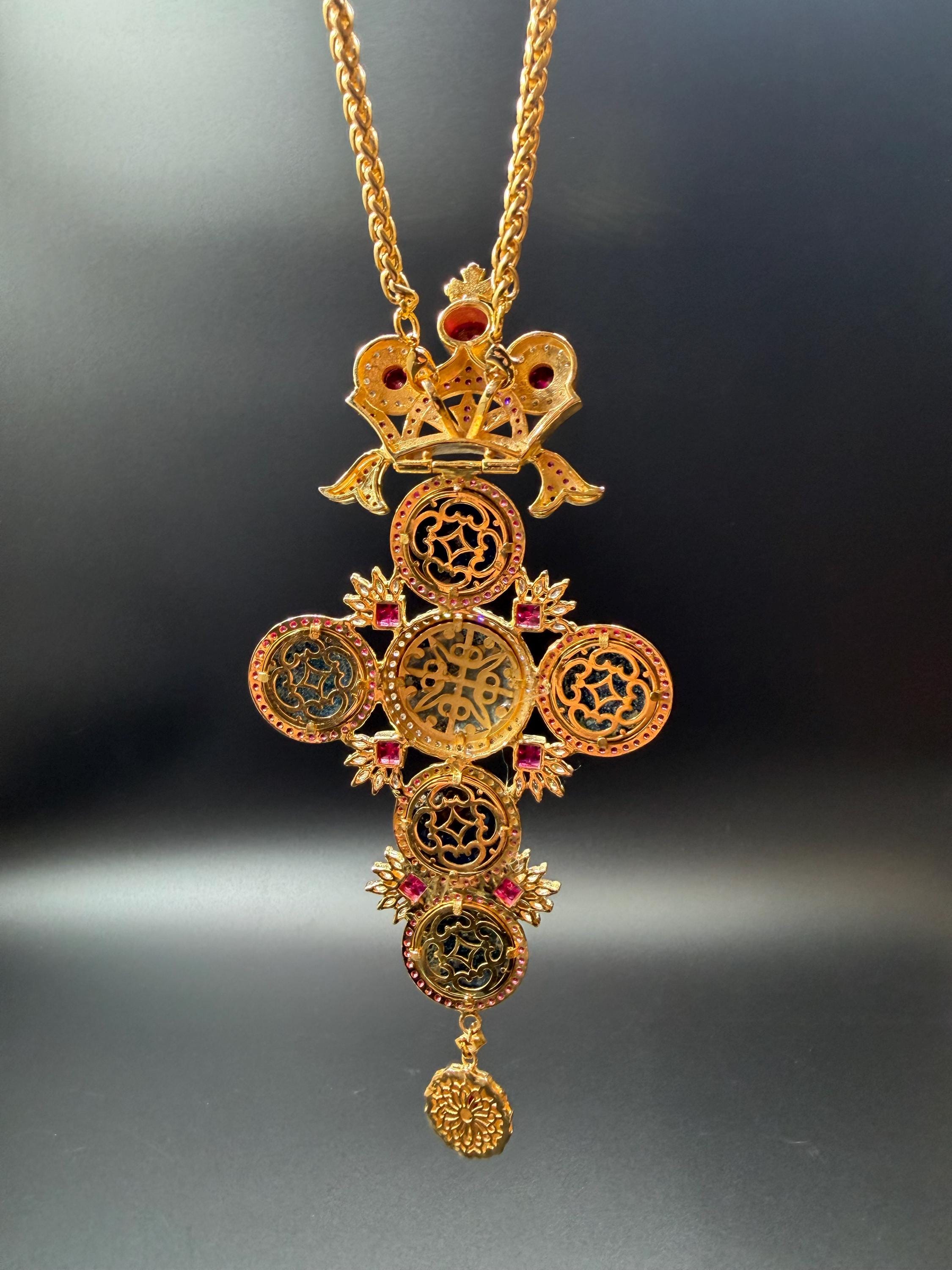 Handmade Byzantine Pectoral Cross, Cross With Enamel, Priest Gift ...