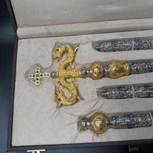 Bishop Stick, handmade Silver Gold Plated bishops staff, bishop gift, crosier. image 3