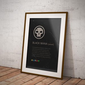 Magic The Gathering Black Mana Poster, MTG, Game Room Decor, Magic The Gathering Wall Art - A3, A4 print only