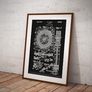 Darts Patent Print, Darts Room Decor - A3/A4