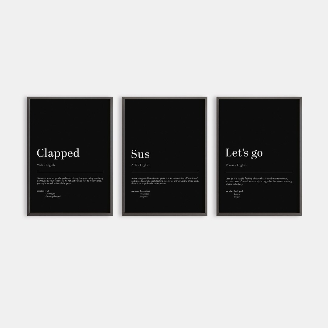 Claped Sus Lets Go Clapped Sus Gaming Prints Game Room Decor Boys Room Print Boys ...