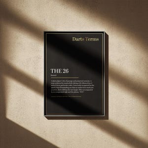 Plakat do darta „26” – definicja wyniku – wydruk A3/A4
