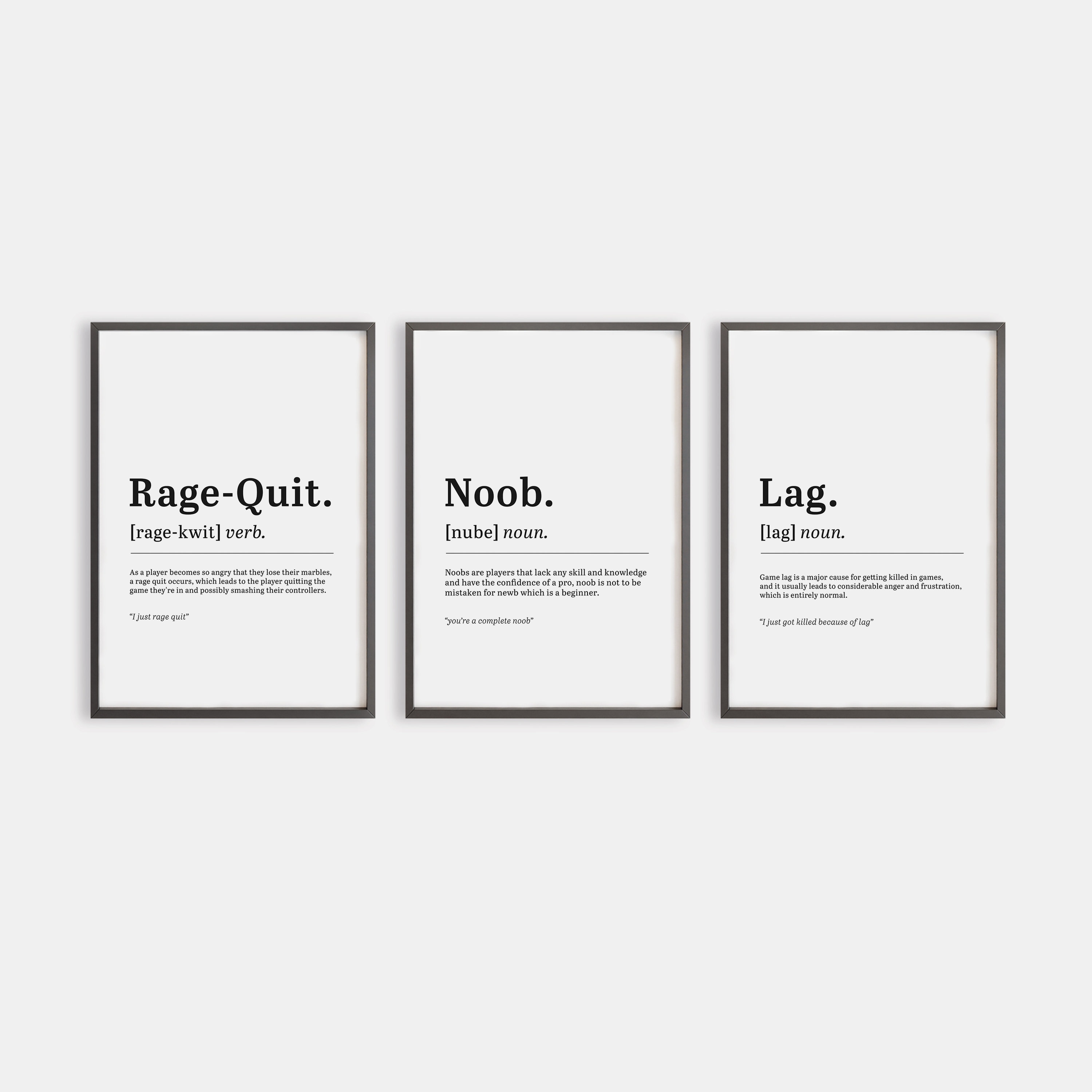 Rage-quit Definition Print Wall Art/printable Art/gamer 