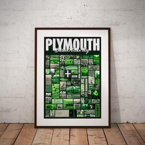 Impresión de la historia de Plymouth: pasado, presente, monumentos e íconos (solo impresión en tamaño A3 y A4)