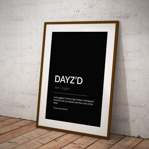 Dayz Definition Poster | Dayz | Gaming Druck | Definition Aufdruck | A4, A3 NUR DRUCK