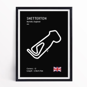 Snetterton Track Poster | Motorsport Fan Gift | British Motorsport | A4 Print Only.