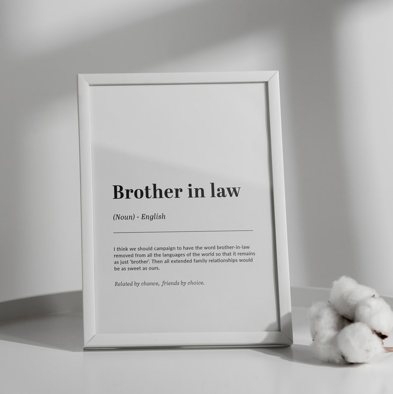Brother in Law Definition Print Family Definition Print Etsy